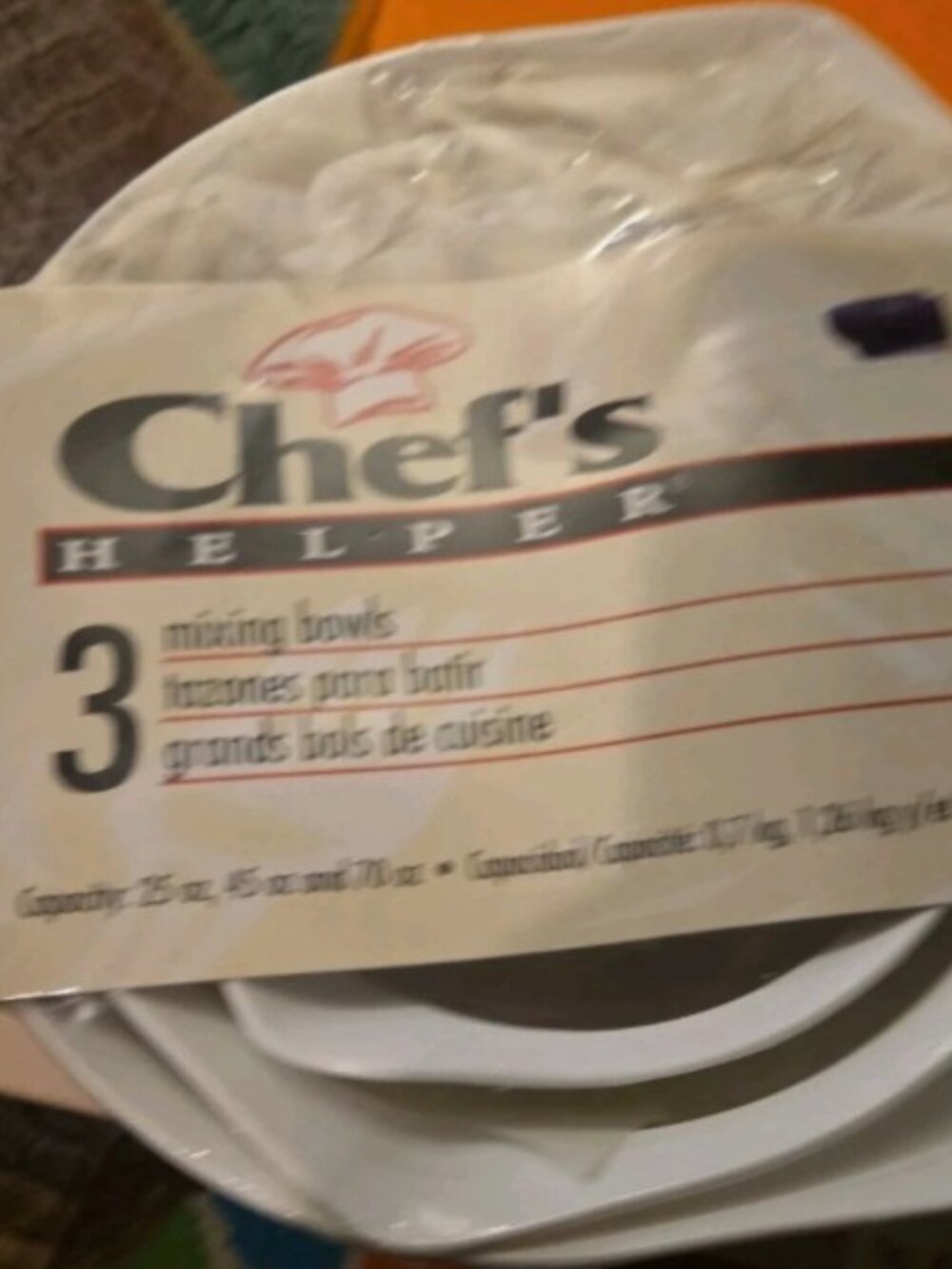 New Chefs Helper 3 Bowl Set Plastic White